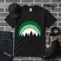 Forest Of Evergreen Tree Silhouette Distressed Trees Lover Tall T-Shirt