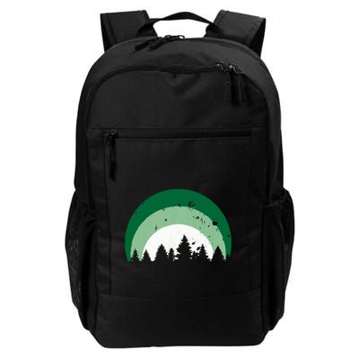 Forest Of Evergreen Tree Silhouette Distressed Trees Lover Backpack