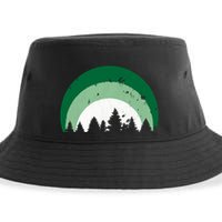 Forest Of Evergreen Tree Silhouette Distressed Trees Lover Sustainable Bucket Hat