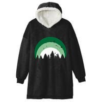 Forest Of Evergreen Tree Silhouette Distressed Trees Lover Hooded Wearable Blanket