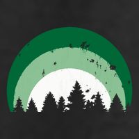 Forest Of Evergreen Tree Silhouette Distressed Trees Lover Beanie