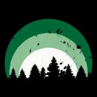 Forest Of Evergreen Tree Silhouette Distressed Trees Lover Flatbill Hat