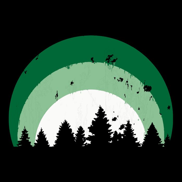 Forest Of Evergreen Tree Silhouette Distressed Trees Lover Flatbill Hat