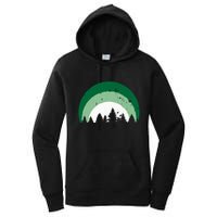 Forest Of Evergreen Tree Silhouette Distressed Trees Lover Women's Pullover Hoodie