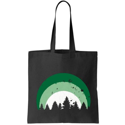 Forest Of Evergreen Tree Silhouette Distressed Trees Lover Bag
