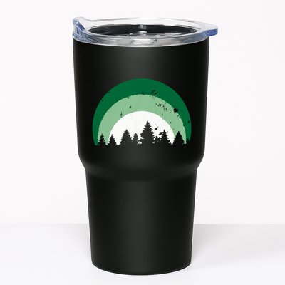 Forest Of Evergreen Tree Silhouette Distressed Trees Lover Tumbler