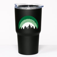 Forest Of Evergreen Tree Silhouette Distressed Trees Lover Tumbler