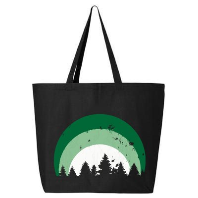 Forest Of Evergreen Tree Silhouette Distressed Trees Lover 25L Jumbo Tote
