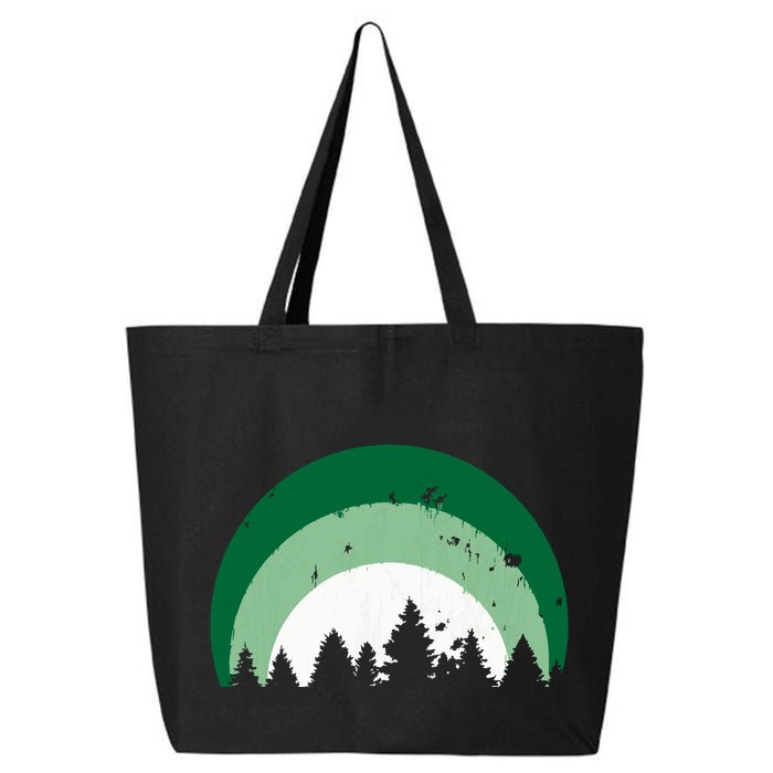 Forest Of Evergreen Tree Silhouette Distressed Trees Lover 25L Jumbo Tote