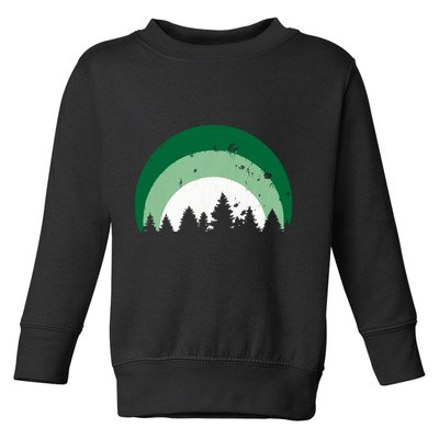 Forest Of Evergreen Tree Silhouette Distressed Trees Lover Toddler Sweatshirt