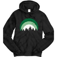 Forest Of Evergreen Tree Silhouette Distressed Trees Lover Tie Dye Hoodie