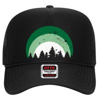 Forest Of Evergreen Tree Silhouette Distressed Trees Lover Hat