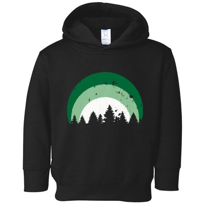 Forest Of Evergreen Tree Silhouette Distressed Trees Lover Toddler Hoodie