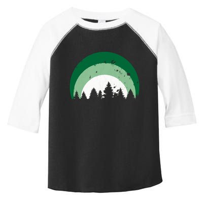 Forest Of Evergreen Tree Silhouette Distressed Trees Lover Toddler Fine Jersey T-Shirt