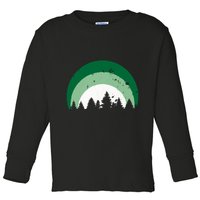 Forest Of Evergreen Tree Silhouette Distressed Trees Lover Toddler Long Sleeve Shirt
