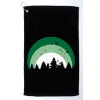 Forest Of Evergreen Tree Silhouette Distressed Trees Lover Golf Towel