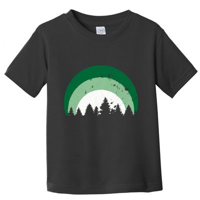 Forest Of Evergreen Tree Silhouette Distressed Trees Lover Toddler T-Shirt