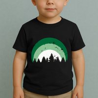Forest Of Evergreen Tree Silhouette Distressed Trees Lover Toddler T-Shirt
