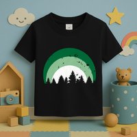 Forest Of Evergreen Tree Silhouette Distressed Trees Lover Toddler T-Shirt