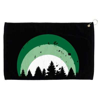 Forest Of Evergreen Tree Silhouette Distressed Trees Lover Grommeted Golf Towel