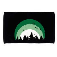 Forest Of Evergreen Tree Silhouette Distressed Trees Lover Microfiber Hand Towel