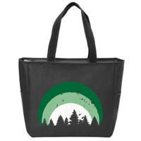 Forest Of Evergreen Tree Silhouette Distressed Trees Lover Zip Tote Bag