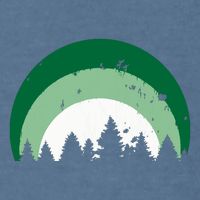 Forest Of Evergreen Tree Silhouette Distressed Trees Lover Garment-Dyed Sweatshirt