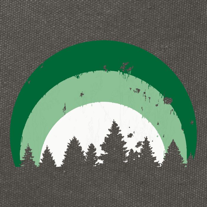 Forest Of Evergreen Tree Silhouette Distressed Trees Lover Cotton Canvas Backpack