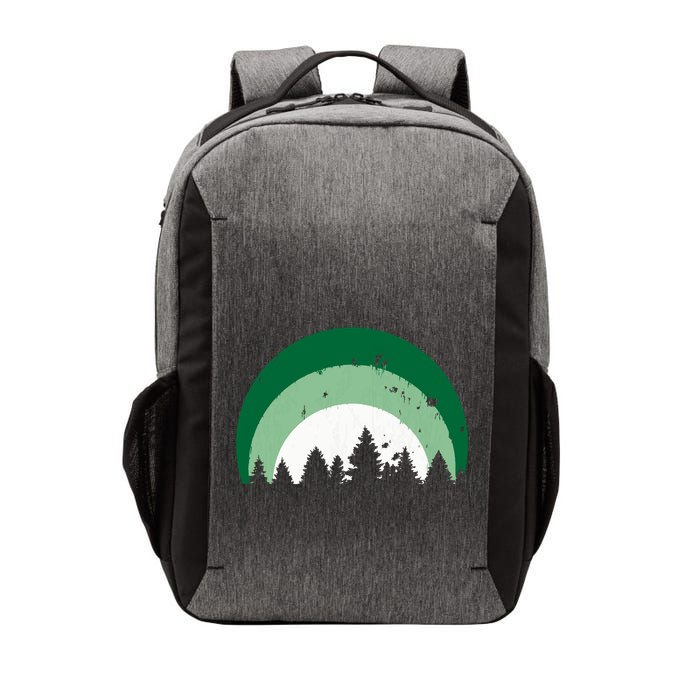 Forest Of Evergreen Tree Silhouette Distressed Trees Lover Vector Backpack