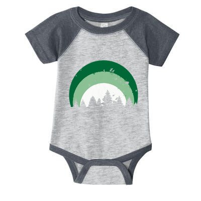 Forest Of Evergreen Tree Silhouette Distressed Trees Lover Infant Baby Jersey Bodysuit