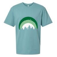 Forest Of Evergreen Tree Silhouette Distressed Trees Lover Sueded Cloud Jersey T-Shirt