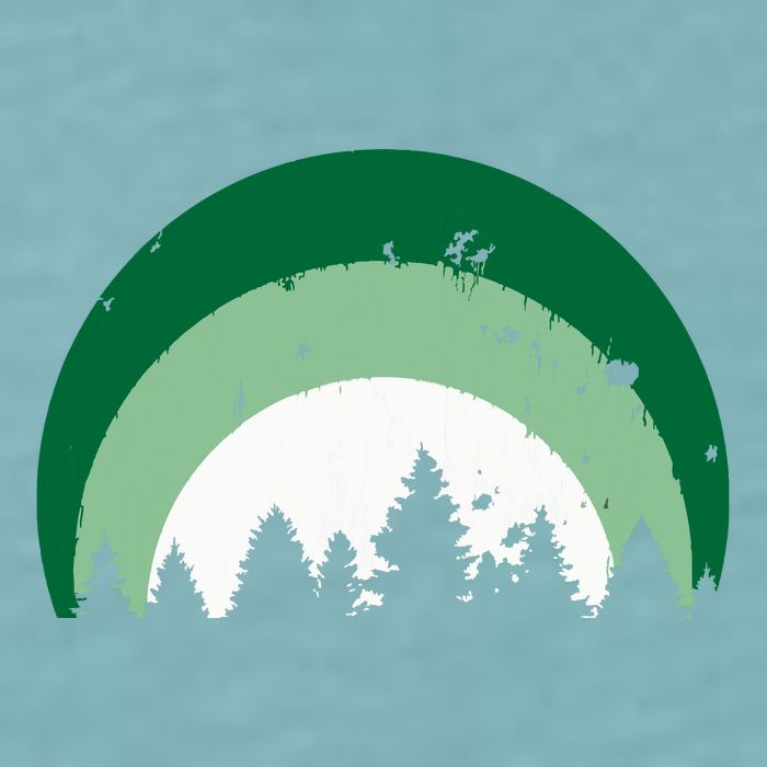 Forest Of Evergreen Tree Silhouette Distressed Trees Lover Sueded Cloud Jersey T-Shirt