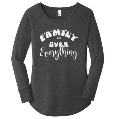 Family Over Everything Conservative Christian Anti Woke Women's Perfect Tri Tunic Long Sleeve Shirt