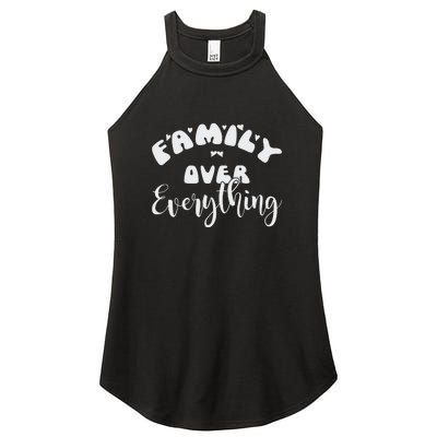 Family Over Everything Conservative Christian Anti Woke Women's Perfect Tri Rocker Tank