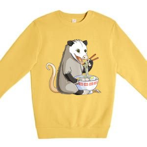 Funny Opossum Eating Ramen Premium Crewneck Sweatshirt