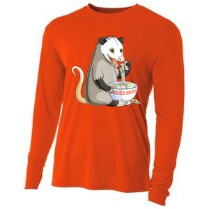 Funny Opossum Eating Ramen Cooling Performance Long Sleeve Crew