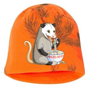 Funny Opossum Eating Ramen Kati - Camo Knit Beanie