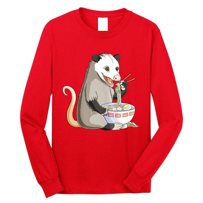 Funny Opossum Eating Ramen Long Sleeve Shirt