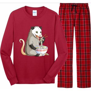 Funny Opossum Eating Ramen Long Sleeve Pajama Set