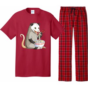 Funny Opossum Eating Ramen Pajama Set