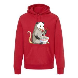 Funny Opossum Eating Ramen Premium Hoodie