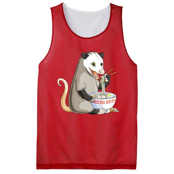 Funny Opossum Eating Ramen Mesh Reversible Basketball Jersey Tank