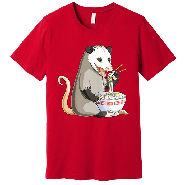 Funny Opossum Eating Ramen Premium T-Shirt