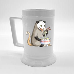 Funny Opossum Eating Ramen Beer Stein