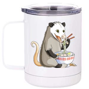 Funny Opossum Eating Ramen 12 oz Stainless Steel Tumbler Cup