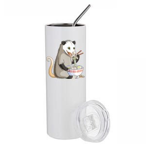 Funny Opossum Eating Ramen Stainless Steel Tumbler