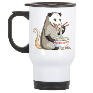 Funny Opossum Eating Ramen Stainless Steel Travel Mug