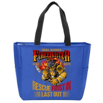 Firefighting Outfit For Fire Rescue Departt Fire Gift Zip Tote Bag