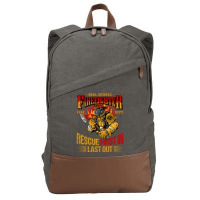 Firefighting Outfit For Fire Rescue Departt Fire Gift Cotton Canvas Backpack