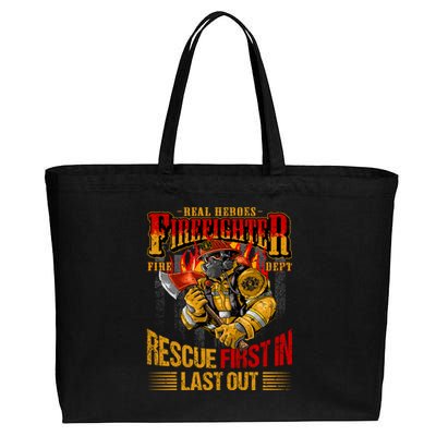 Firefighting Outfit For Fire Rescue Departt Fire Gift Cotton Canvas Jumbo Tote